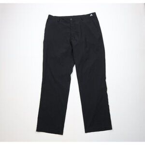 Vintage Y2K Adidas Golf Mens 36x32 Spell Out Wide Leg Golfing Chino Pants Black